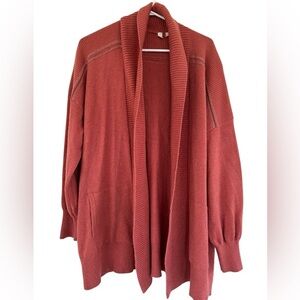 Anthropologie Moth Open Front Knit Cardigan Light‎ Rust Color Oversized Size M/L